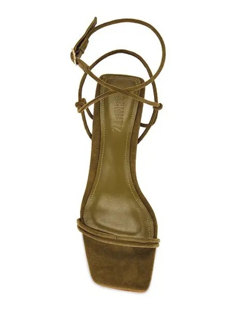 Schutz Suede Green Strappy Heel Sandal - Picture 3 of 15